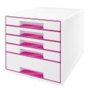 Ablagebox WOW Cube 5 Schubladen, weiß/pink, mit...