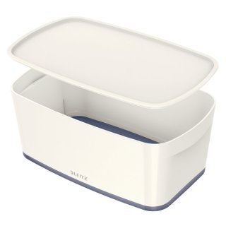 Aufbewahrungsbox WOW MyBox klein, weiß/grau, mit Deckel, ABS-Kunststoff, Fassungsvermögen: 5 l, Maße: 318 x 128 x 191 mm