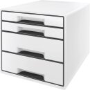 Schubladenbox WOW Cube, weiß/grau, 4 geschlossene...