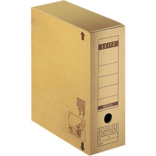 Archivschachtel Premium naturbraun, A4, Buchförmig aufklappbar, mit Griffloch, Nutzung auch im Querformat, extrastarke Wellpappe, Maße: 70 x 265 x 325 mm