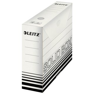 Archivbox Solid A4, weiß, Füllvermögen: 700 Blatt, Wellpappe, Maße: 80 x 257 x 330 mm