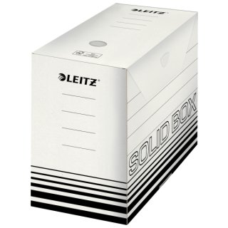 Archivbox Solid A4, weiß, Füllvermögen: 1400 Blatt, Wellpappe, Maße: 150 x 257 x 330 mm, VE = 1 Packung = 10 Stück