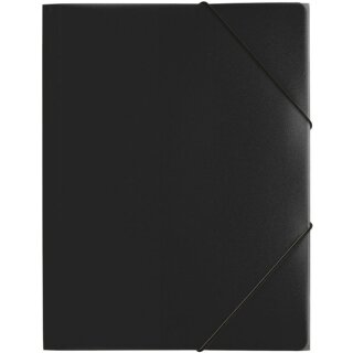Gummizugmappe, DIN A4, 3 Klappen, Trend, schwarz