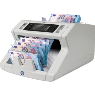 Banknotenzähler 2210, UV- Prüfung, alle Währungen, zählt bis  zu 1000 sortierte Scheine, Maße: 220 x 295 x 184 mm, grau