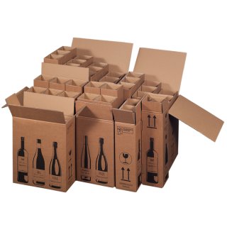 Versandkarton, für 2 Flaschen, PTZ geprüft, Innenmaß: 204 x 108 x 368 mm, Außenmaß: 216 x 120 x 404 mm, braun