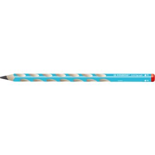 Bleistift EASYgraph, HB, für Rechtshänder, Dreikant, mit Namensschild, blau