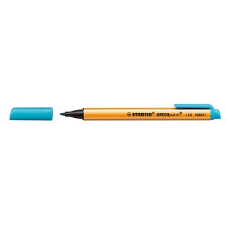 GREENpoint Faserschreiber, 0,8mm, robuste breite Spitze, geringe Stiftlänge und Clip, türkis