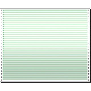 Endlospapier, 12"x375 mm (A3 quer), 1fach, 60g/qm, grüne Lesestreifen 1/6", VE = 1 Karton = 2000 Blatt