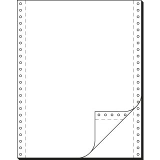 Endlospapier, LP, 12"x240 mm (A4 hoch), 2fach, 60/57g/qm, SD, blanko, VE = 1 Karton = 1000 Blatt