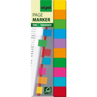 Haftmarker, Folie, Multicolor, 44 x 12,5 mm, 10 Farben im Pocket, VE = 1 Stück = 500 Marker