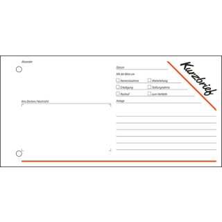 Sigel Kurzmitteilung/Kurzbrief, 1/3 A4 quer, mit Blaupapier, 100 Blatt