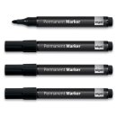 Permanent Marker schwarz 4er Pack Rundspitze 1 - 3 mm