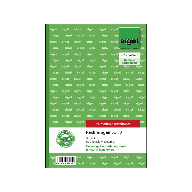 sigel Lohnarbeits-Nachweis A5, 3x40 Blatt, SD