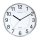 Wanduhr ARIA, silber, Ø 28,5 cm, Quarzlaufwerk, Glaslinse, 3 Zeiger (Stunde, Minute, Sekunde), schwarze Ziffern und Zeiger auf weißem Grund