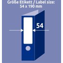 Ordner-Einsteck-Schilder, bedruckbar, 54 x 190 mm, weiß, kurz/breit, Inkjet, Laser s/w, 1 Packung = 25 Bogen = 125 Stück