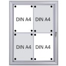 Aluminium-Schaukasten Security für 4x DIN A4,...