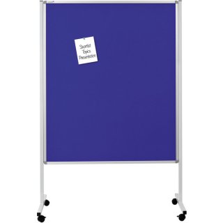 Multiboard XL Whiteboard, 120 x 150 cm, Textil blau, 4 festsellbare  Rollen