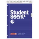 BRUNNEN Collegeblock Student LH & RH Kopfspirale A4 80 Blatt liniert Lineatur 27 für Links- und Rechtshänder