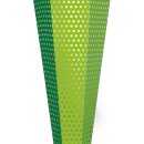 Schultüte Basteltute grün mit silber glänzenden Folie-Punkten, 6-eckig, 85 cm hoch