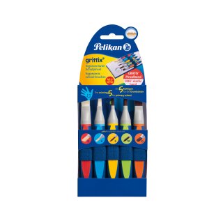 Pinselset Pelikan 5er Set, ergonomischer Dreikantgriff, 5 Größen