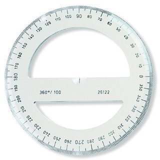 Winkelmesser 360° "Vollkreiswinkelmesser" Ø 10cm transparent