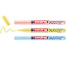 Edding 751 Glanzlackmarker, Rundspitze 1-2mm, 3er Set Pastell, Schreibfarben: pastellgelb, pastellblau, pastellrosa