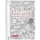 BRUNNEN Collegeblock A4 kariert Lineatur 28, 80 Blatt, 90 g/m², Krake