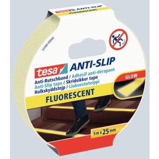 Anti-Rutschband fluoreszierend 5m:25mm, für innen und außen