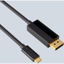 USB-C auf DisplayPort Kabel, 1,0m, schwarz