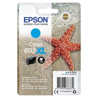 Epson 603XL Tintenpatrone cyan Inhalt 4 ml. für ca. 350 Seiten