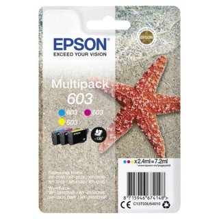 Epson 603 , Multipack Inhalt 2,4 ml. für ca.130 Seitten, 3-farbig (cyan, magenta, gelb)