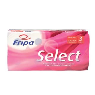 Toilettenpapier Select 3-lagig, tissue, hochweiß, Dekorprägung