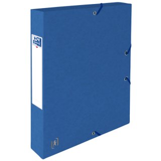 Sammelbox, DIN A4, 40mm, 390g, blau 3 Einschlagklappen, Gummiband,