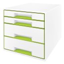 Ablagebox WOW Cube 4 Schubladen, weiß/grün,...