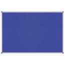 Pinnboard Standard 90/180 blau Textil Alurahmen, Ecken grau