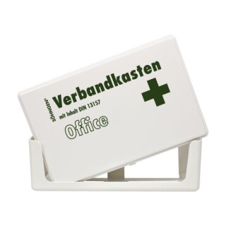 Verbandkasten Office DIN 13157 weiß mit WANDHALTERUNG Kst