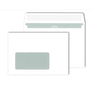 Briefumschlag DIN C6, mit Fenster, haftklebend, weiß, 80g/qm, 500 Stück