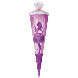 Nestler Schultüte Elfenkönigin Schultüte 85 cm 6eckig Tüll/Textilborte, 6eckig Tüll/Textilborte