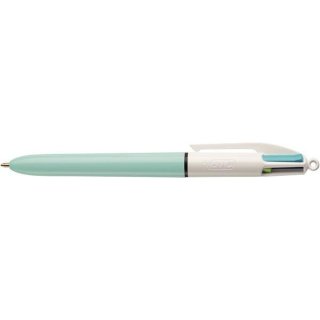 4-Farb-Kugelschreiber Fun, 0,4 mm, pastellblau/weiß, Schreibfarben rosa, lila, hellblau, hellgrün