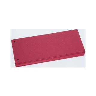 Trennstreifen rot, Sondermaß 105 x 228 mm, 190g/qm Karton, gelocht, 1 Packung = 100 Stück