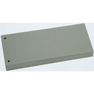 Trennstreifen grau, Sondermaß 105 x 228 mm, 190g/qm Karton, gelocht, 1 Packung = 100 Stück