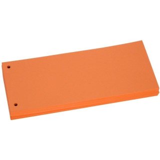 Trennstreifen orange, Sondermaß 105 x 228 mm, 190g/qm Karton, gelocht, 1 Packung = 100 Stück