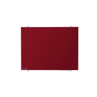 Glasboard Colour 100 x 150 cm, magnethaftende Glasoberfläche, rot, inkl. Kreidemarker, Magnete und Montageset