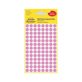 Markierungspunkte, rosè, Ø 8 mm, permanent, 1 Packung = 4 Blatt = 416 Stück
