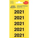 Jahreszahlen 2021 60x24 mm gelb 100 Etiketten, permanent