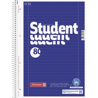 BRUNNEN Collegeblock A4 liniert Lineatur 27, 80 Blatt, Recyclingpapier