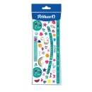 Farbkasten-Sticker Pelikan Sticker Türkis / Herzen...