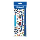 Sticker Blau / Fußball für Pelikan Deckfarbkasten