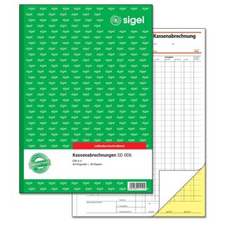 Sigel Kassenbuch EDV A4 hoch 2 x 40 Blatt selbstdurchschreibend