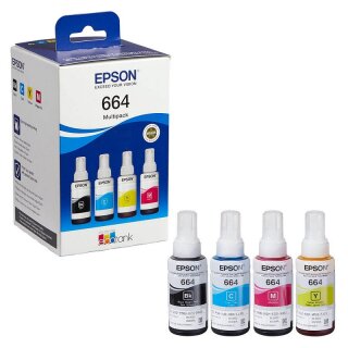 Epson T6646 Tintenflasche Schwarz, Magenta, Cyan, Gelb, 70 ml - Original